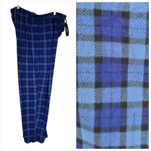 STAFFORD Blue Plaid Fleece Drawstring Sleep Lounge Pant Pajama Bottoms Men's XXL